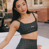 Fancy FitFlow Double Layered Athletic Bra - Plaid