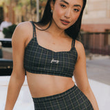 Fancy FitFlow Double Layered Athletic Bra - Plaid