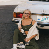 Fancy FitFlow Double Layered Athletic Bra - Alpine Green/Plaid