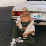 Fancy FitFlow Double Layered Athletic Bra - Alpine Green/Plaid