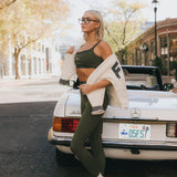 Fancy FitFlow Double Layered Athletic Bra - Alpine Green/Plaid