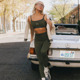 Fancy FitFlow Double Lined Leggings - Alpine Green/Plaid