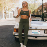 Fancy FitFlow Double Layered Athletic Bra - Alpine Green/Plaid