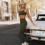 Fancy FitFlow Double Layered Athletic Bra - Alpine Green/Plaid