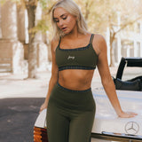 Fancy FitFlow Double Layered Athletic Bra - Alpine Green/Plaid