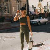 Fancy FitFlow Performance Bra Top - Forest Green/Plaid