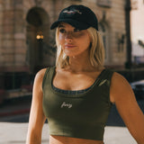 Fancy FitFlow Performance Bra Top - Forest Green/Plaid