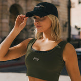 Fancy FitFlow Performance Bra Top - Forest Green/Plaid