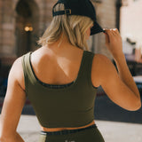 Fancy FitFlow Performance Bra Top - Forest Green/Plaid