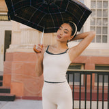 Fancy FitFlow Double Layered Tank - Cream/Plaid