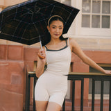 Fancy FitFlow Double Layered Tank - Cream/Plaid