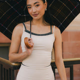 Fancy FitFlow Double Layered Tank - Cream/Plaid
