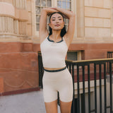 Fancy FitFlow Double Layered Tank - Cream/Plaid