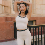 Fancy FitFlow Double Layered Tank - Cream/Plaid