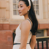 Fancy FitFlow Double Layered Tank - Cream/Plaid