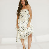 Hallie Polka Dot Midi Dress - Cream