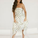 Hallie Polka Dot Midi Dress - Cream