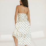 Hallie Polka Dot Midi Dress - Cream