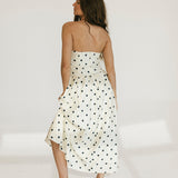 Hallie Polka Dot Midi Dress - Cream