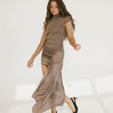 Jen Ruched Mini Dress - Mocha