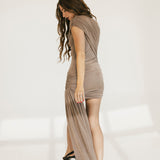 Jen Ruched Mini Dress - Mocha