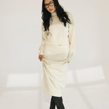 Lainey High Neck Sweater Skirt Set - Cream