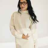 Lainey High Neck Sweater Skirt Set - Cream