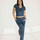 Catalina Striped Tee - Blue Jay