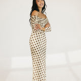 Thelma Off The Shoulder Maxi Dress - Gold Halo Dot