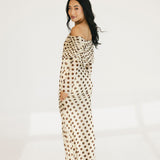 Thelma Off The Shoulder Maxi Dress - Gold Halo Dot