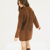 Payton Polo Long Sleeve Sweater Dress - Chestnut