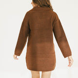 Payton Polo Long Sleeve Sweater Dress - Chestnut