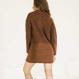 Payton Polo Long Sleeve Sweater Dress - Chestnut