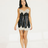 Holly Sequin Mini Dress - Black