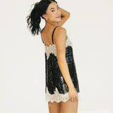 Holly Sequin Mini Dress - Black