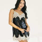 Holly Sequin Mini Dress - Black
