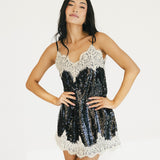 Holly Sequin Mini Dress - Black