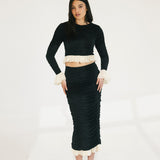 Lainey Frill Skirt Set - Black