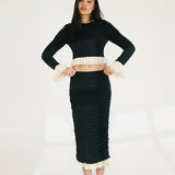 Lainey Frill Skirt Set - Black