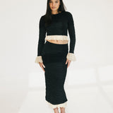 Lainey Frill Skirt Set - Black