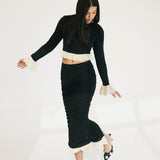 Lainey Frill Skirt Set - Black