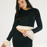 Lainey Frill Skirt Set - Black