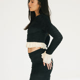Lainey Frill Skirt Set - Black