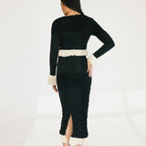 Lainey Frill Skirt Set - Black