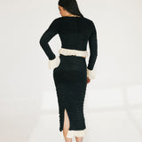 Lainey Frill Skirt Set - Black