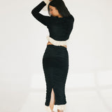 Lainey Frill Skirt Set - Black