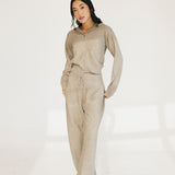 Rosie Knit Hoodie - Taupe