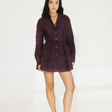 Callie Button Down Romper - Burgundy