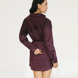 Callie Button Down Romper - Burgundy
