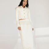 Chloe Tweed Skirt Set - Cream